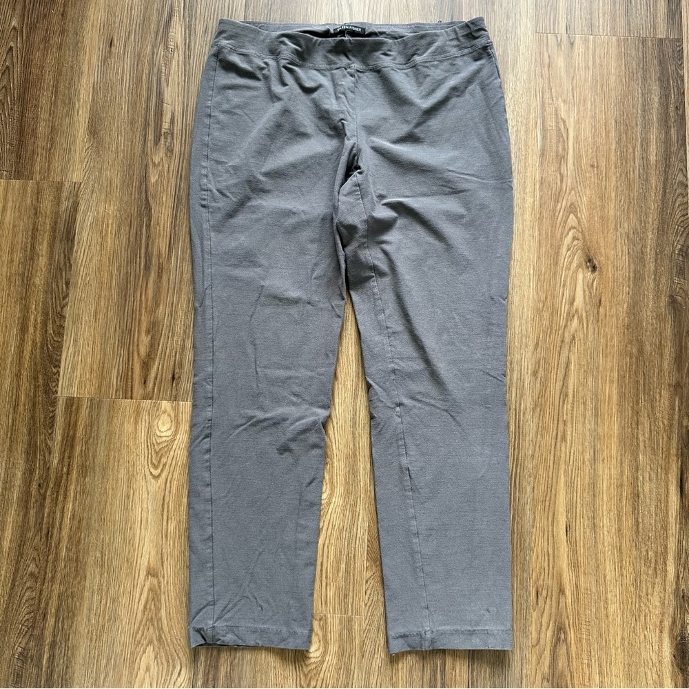 Eileen Fisher Womens Size Medium Gray Washable Crepe Ankle Pull On Pants Stretch